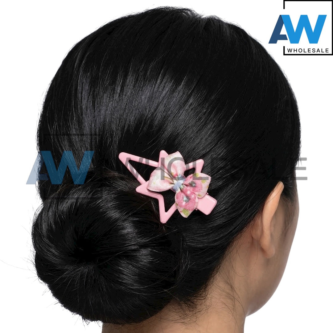 HPN-2526 (10 pcs) Butterfly Star Hair Clips