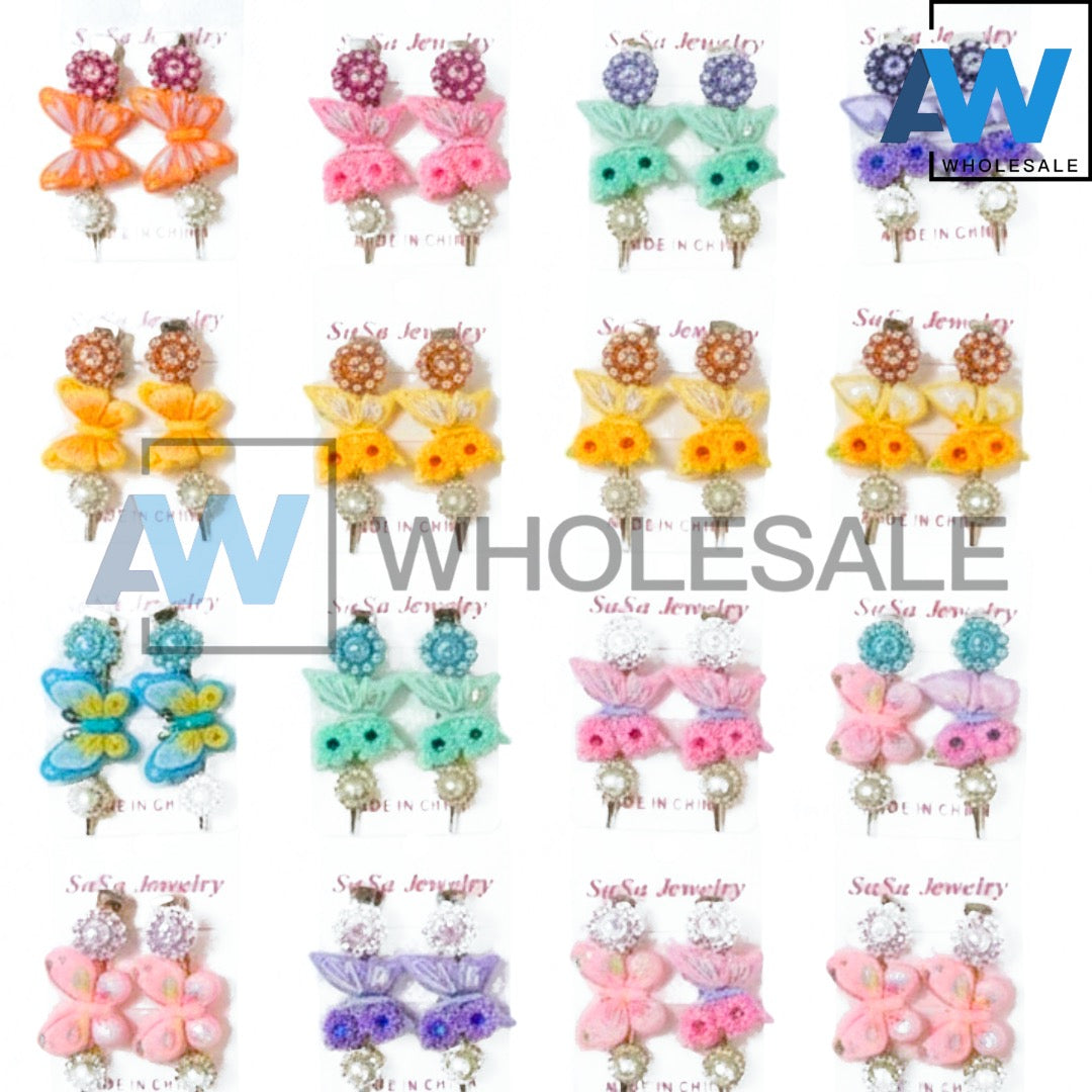 HPN-2527 (10 pcs) Pearl Butterfly Duck Bill Hair Clips