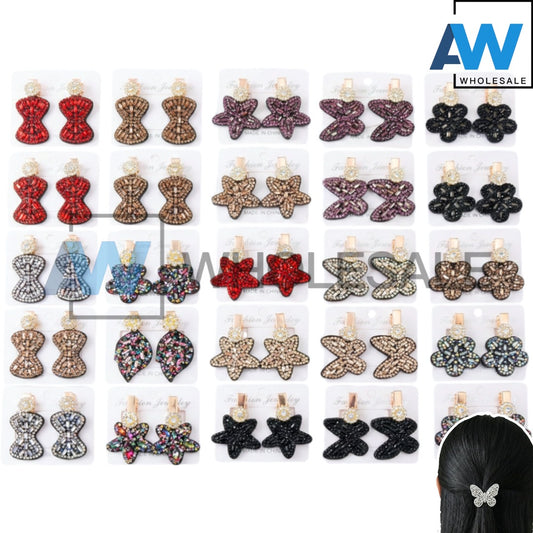 HPN-2528 (10 pcs) Gemstone Design Hair Clips