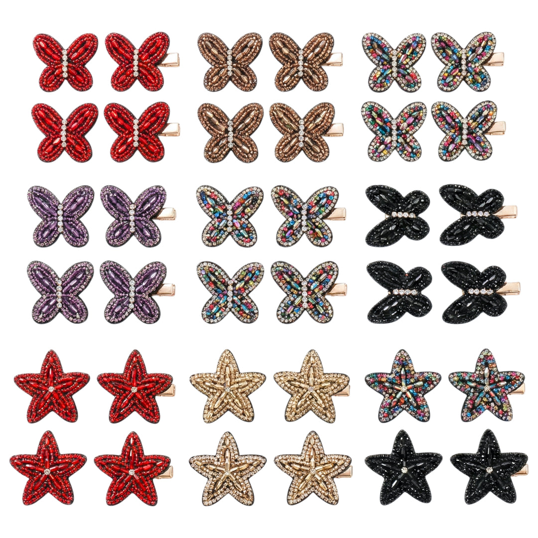 HPN-2528 (10 pcs) Gemstone Design Hair Clips