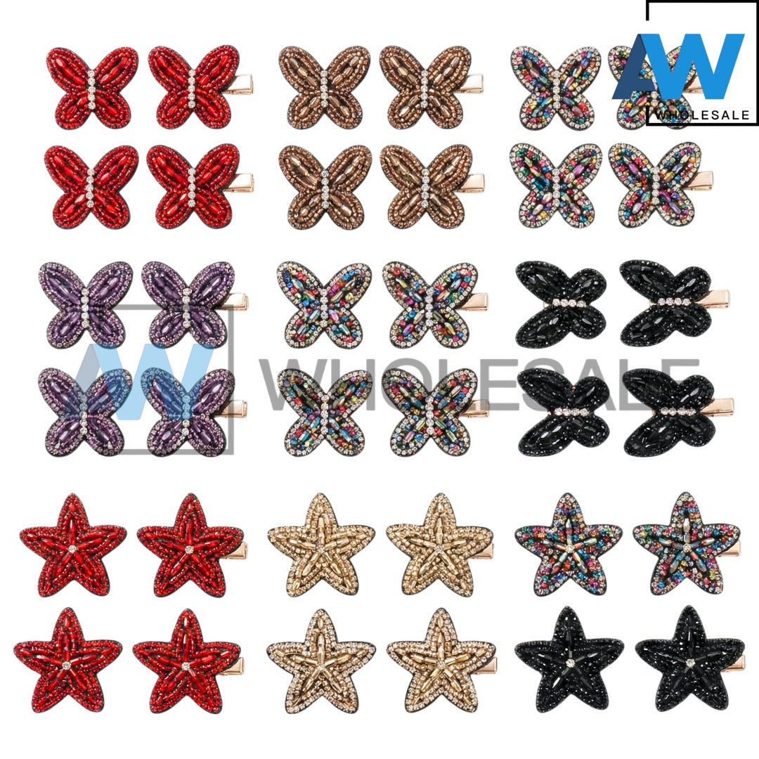 HPN-2528 (10 pcs) Gemstone Design Hair Clips