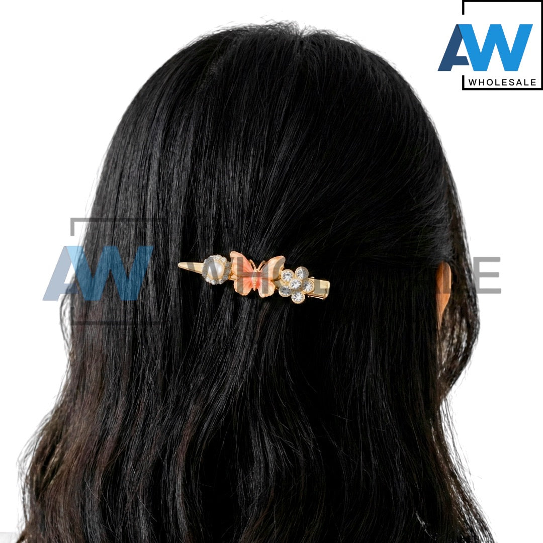 HPN-2533 (10 pcs) Gemstone Butterfly Sectioning Hair Clips