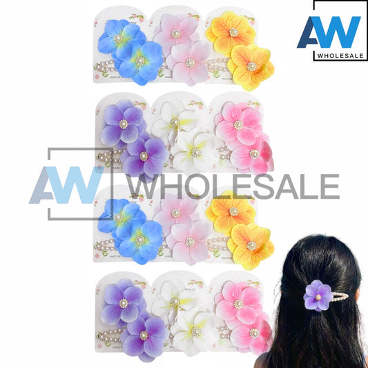 HPN-2548 (12 cards) 2 in 1 Orchid Flower Hair Clips