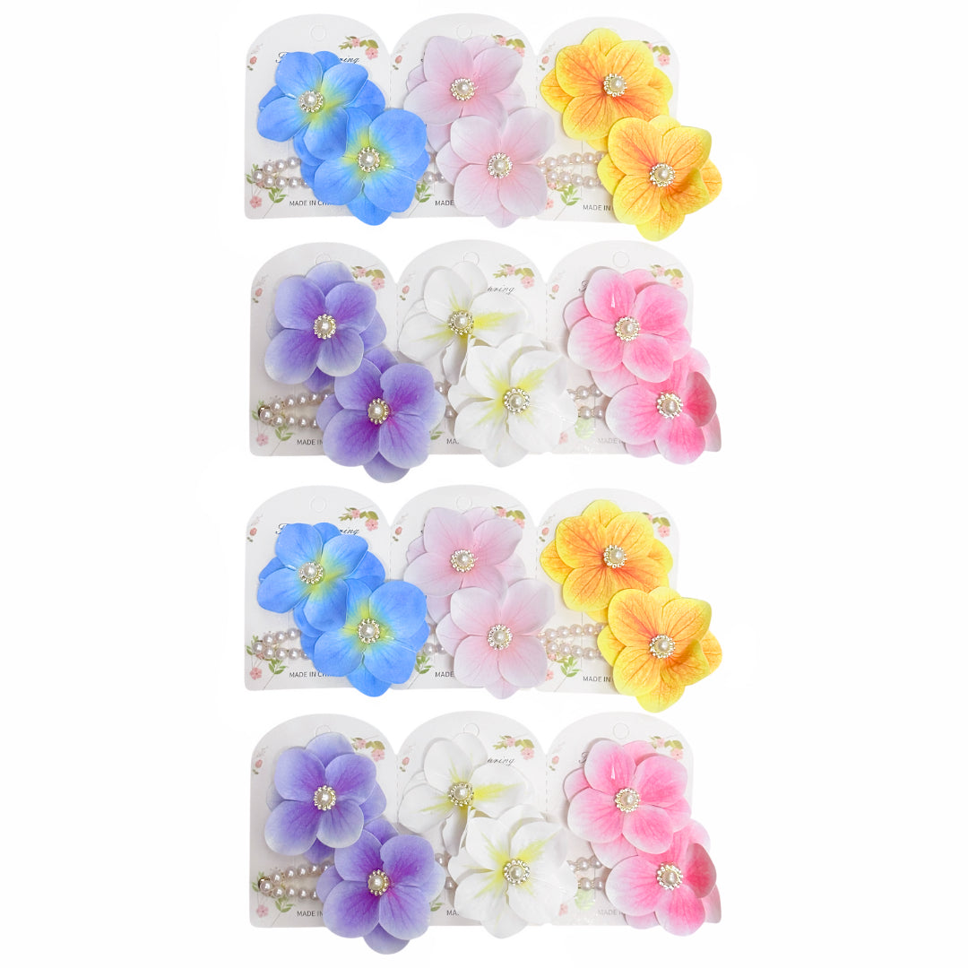 HPN-2548 (12 cards) 2 in 1 Orchid Flower Hair Clips