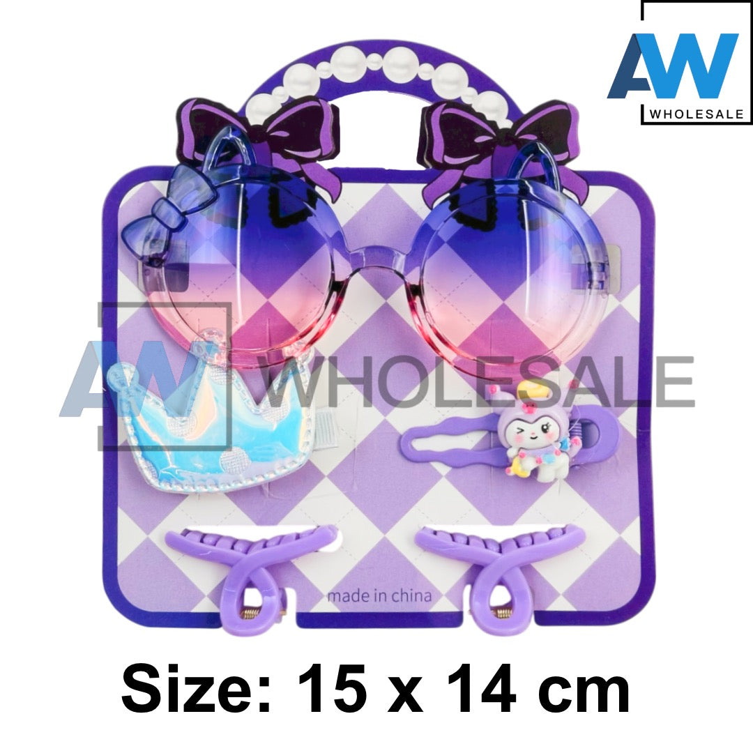 HPN-2562 (1 card) 5 in 1 Sunglasses + Hair Clip Set