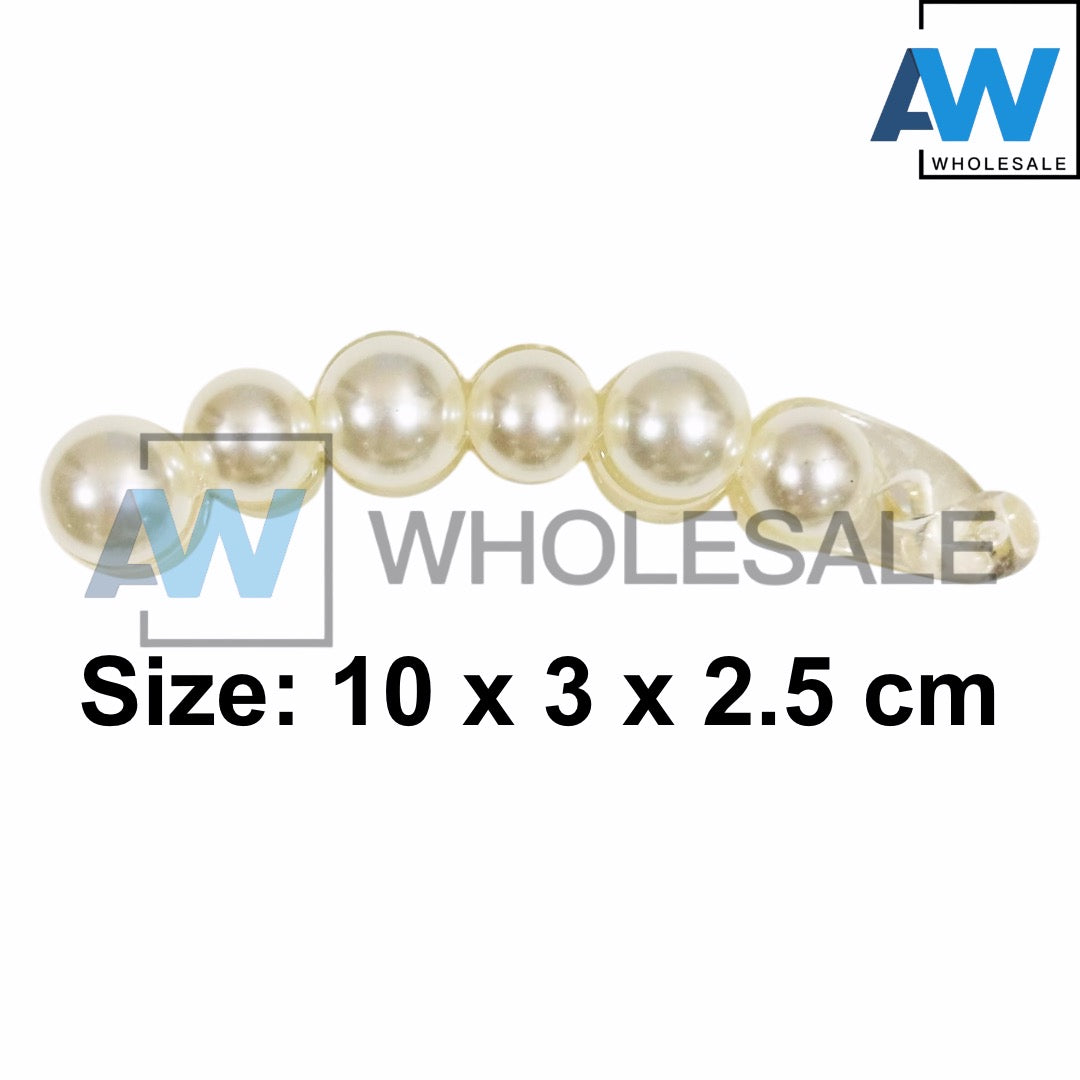 HPN-2566 (12 pcs) Pearl Banana Hair Clip