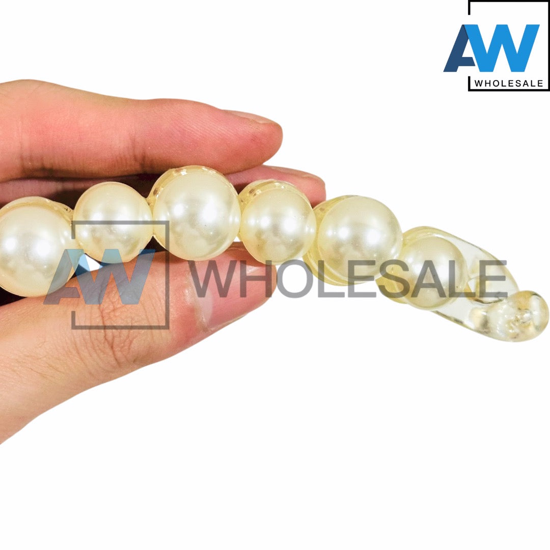 HPN-2566 (12 pcs) Pearl Banana Hair Clip