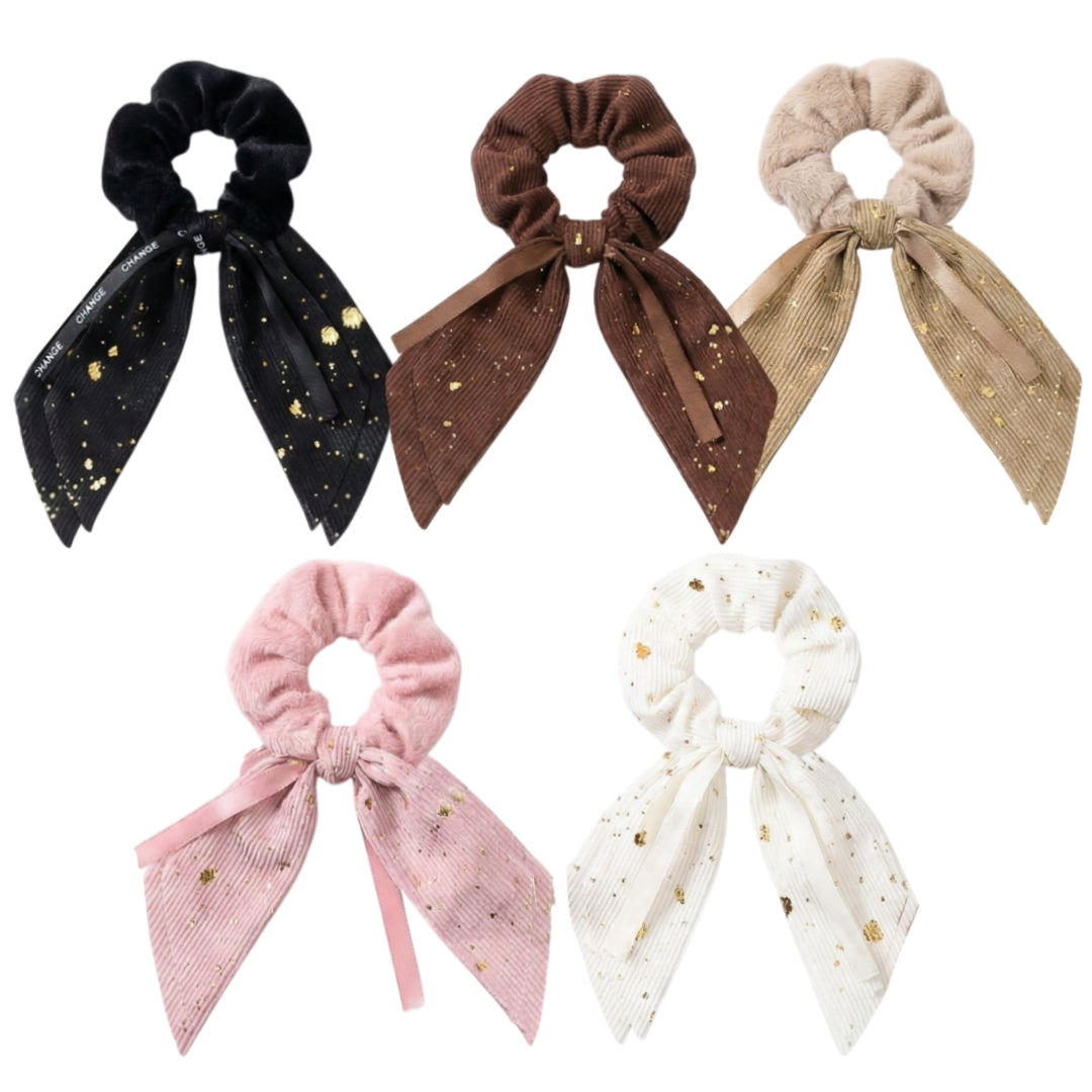 HPN-2568 (10 pcs) Double Pleated Scrunchies Hair Ties