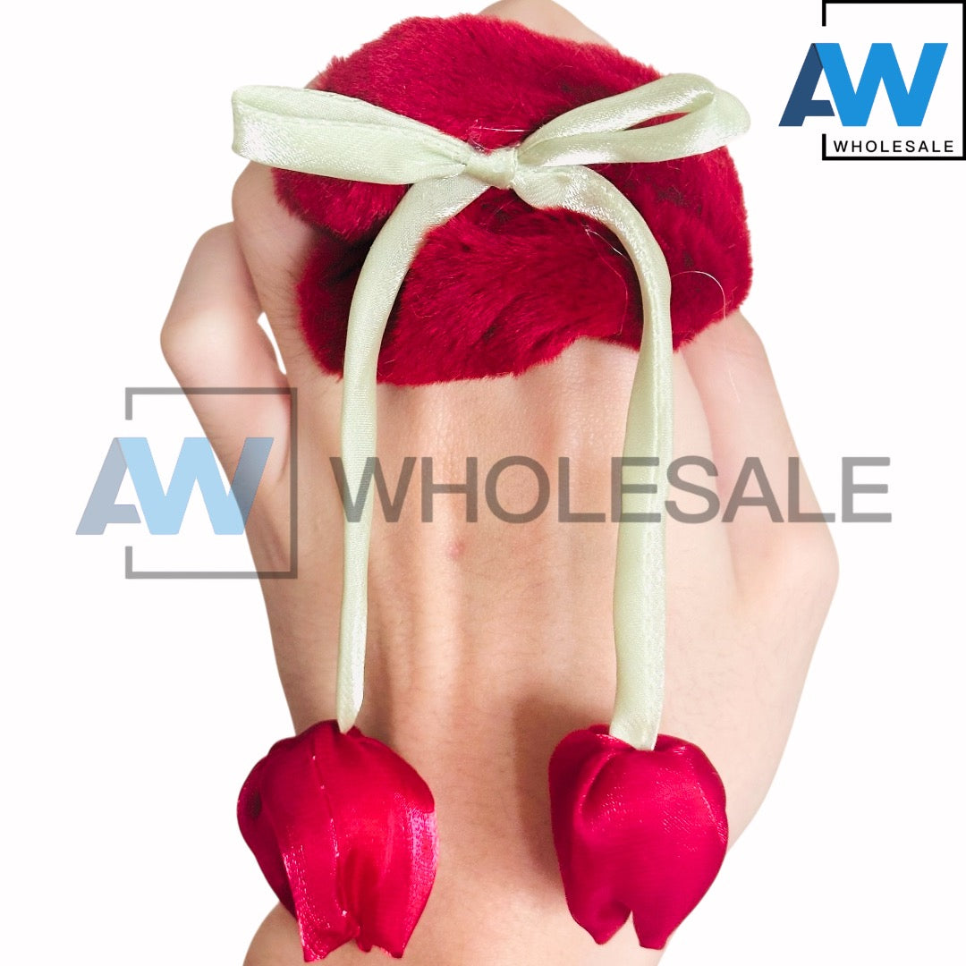 HPN-2569 (10 pcs) Tulip Ribbon Scrunchies Hair Ties