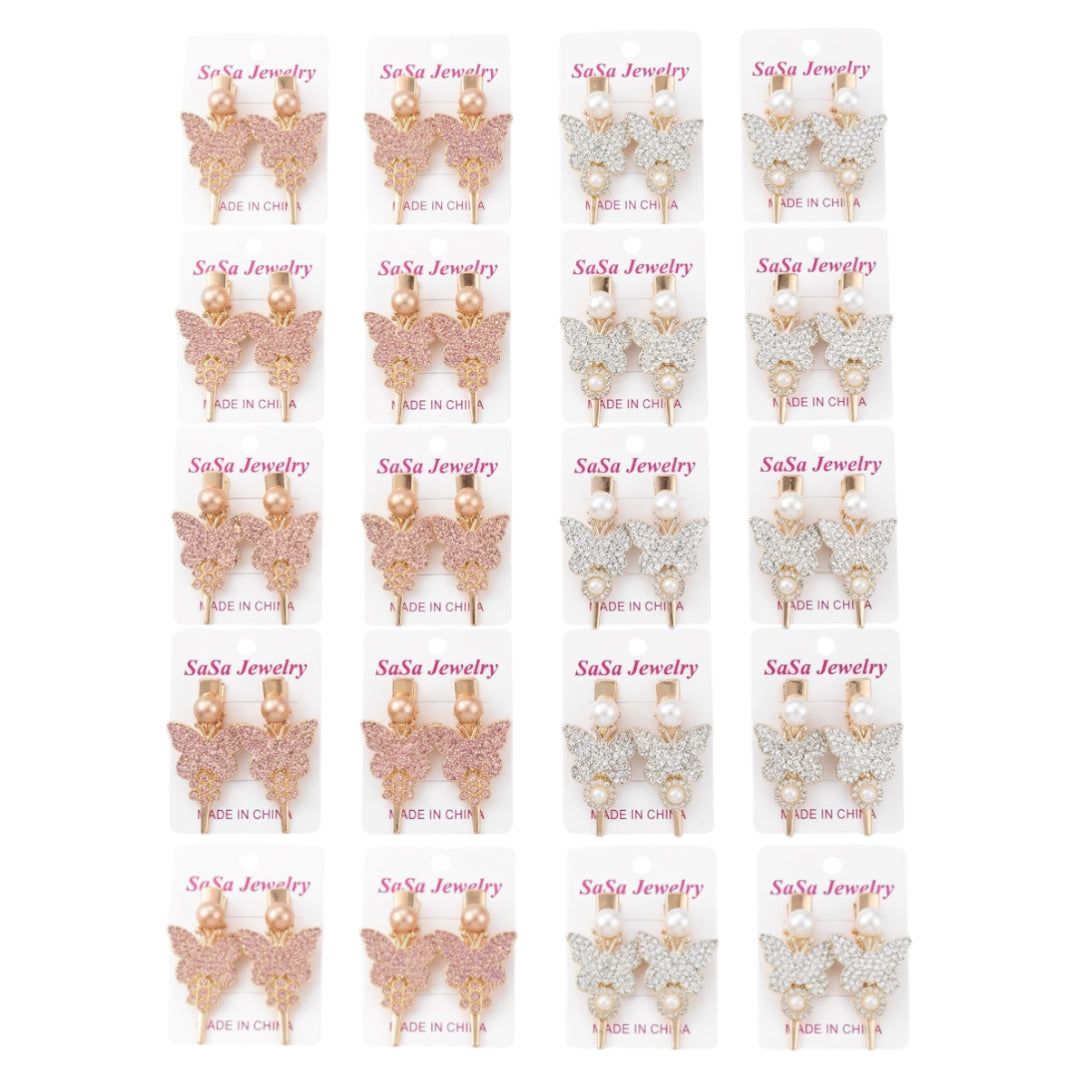 HPN-2572 (10 pcs) Butterfly Diamond Hair Clips