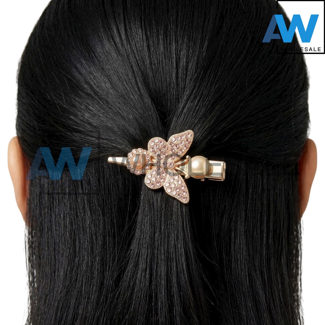 HPN-2572 (10 pcs) Butterfly Diamond Hair Clips