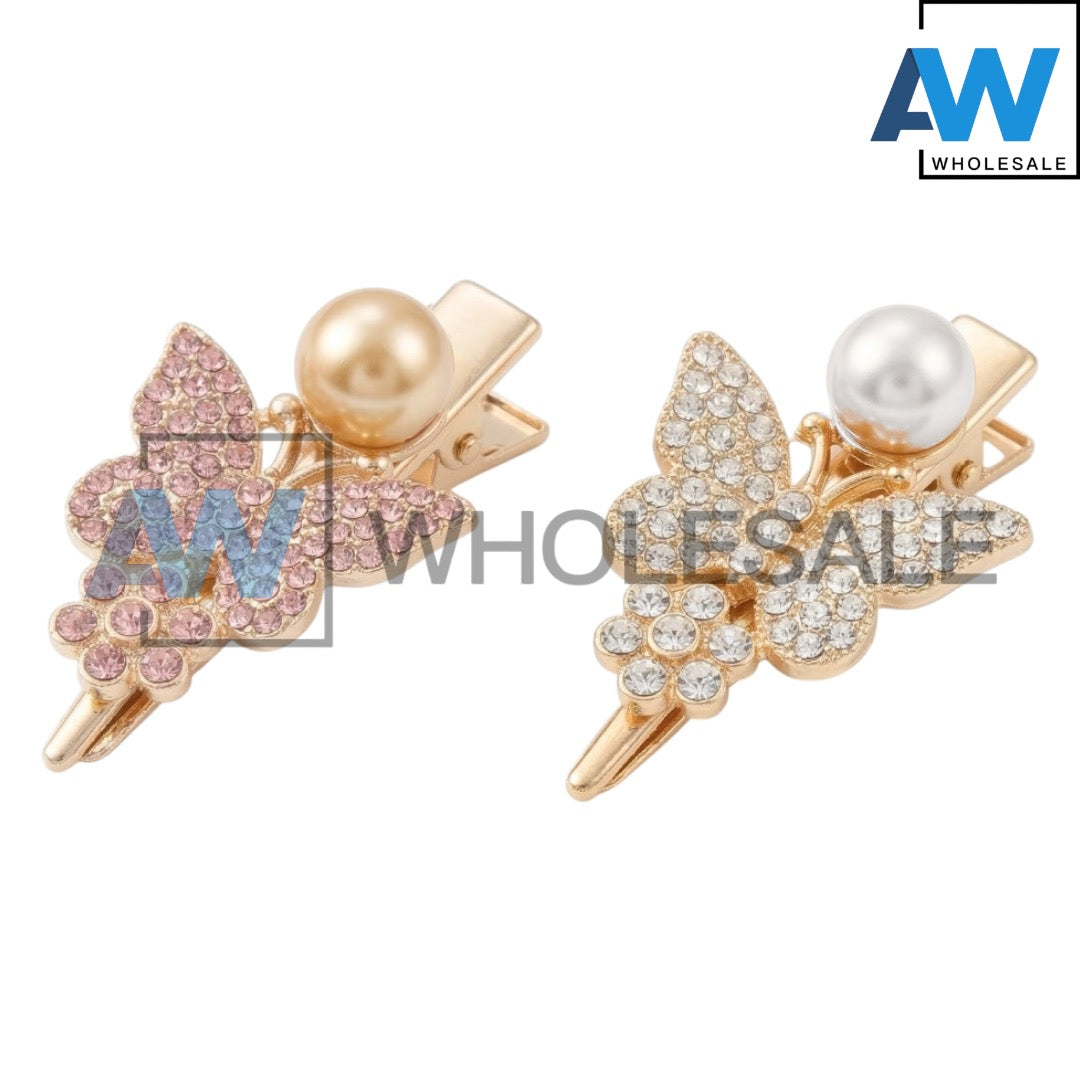 HPN-2572 (10 pcs) Butterfly Diamond Hair Clips
