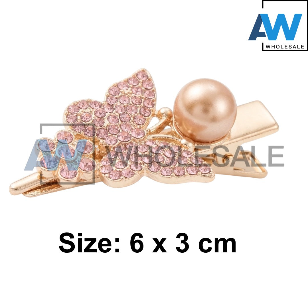 HPN-2572 (10 pcs) Butterfly Diamond Hair Clips