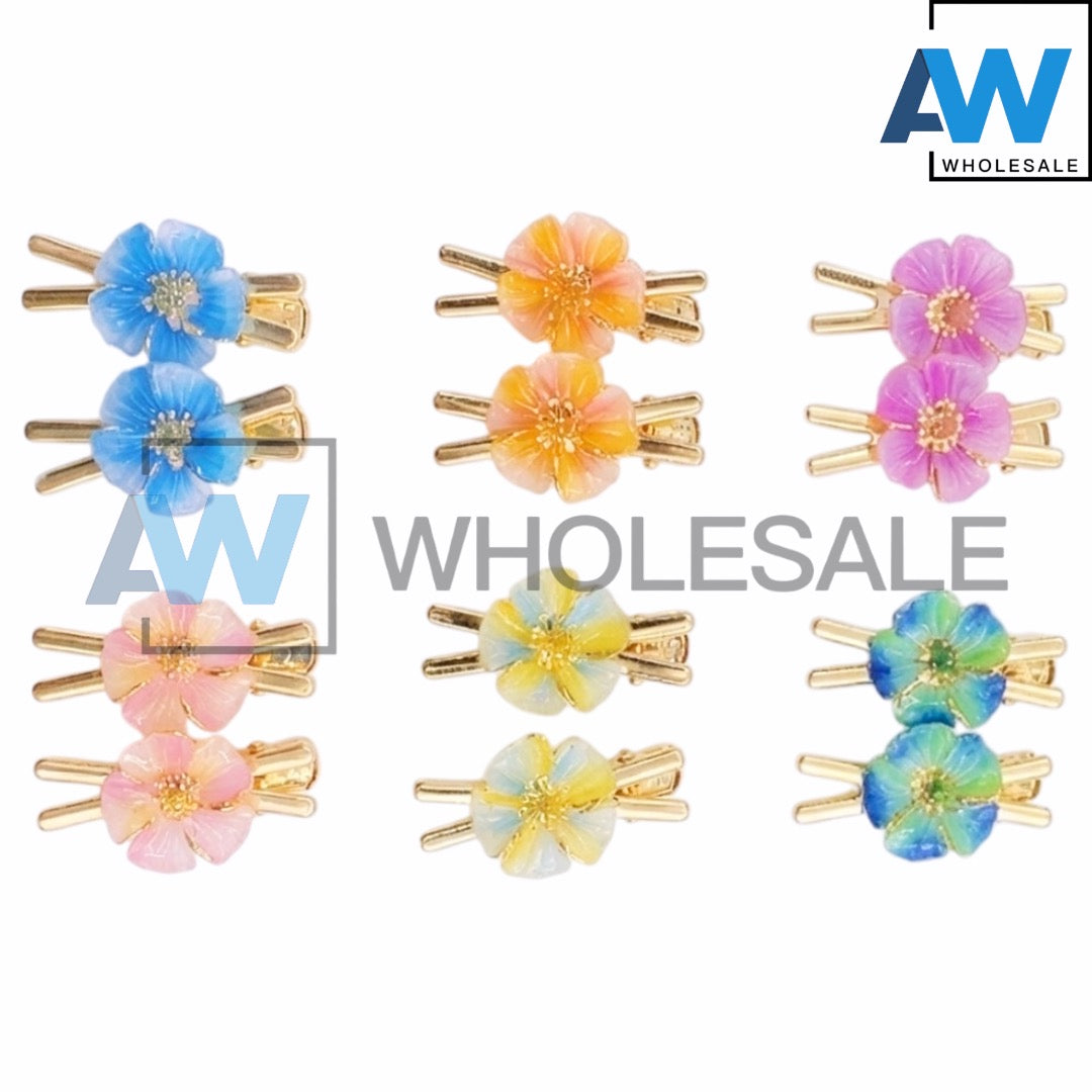 HPN-2573 (10 pcs) Flower Metal Hair Clips