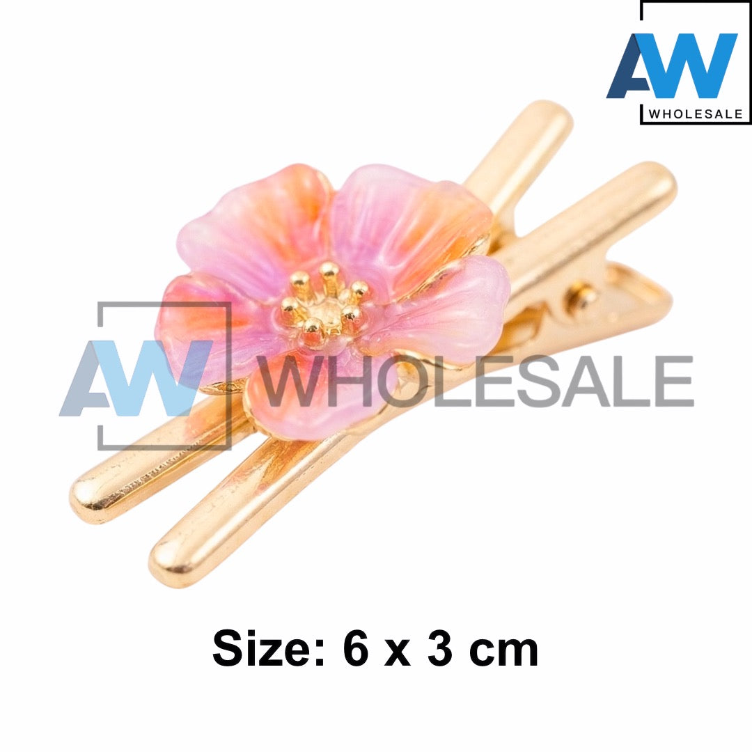 HPN-2573 (10 pcs) Flower Metal Hair Clips