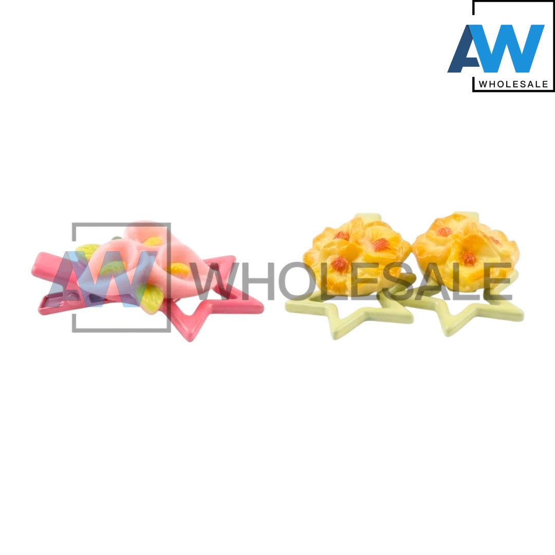 HPN-2574 (10 pcs) Flower Star Hair Clips
