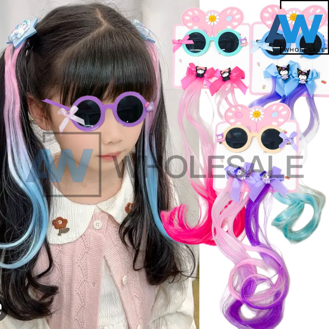 HPN-2576 (1 set) Sun Glass + Hair Extensions