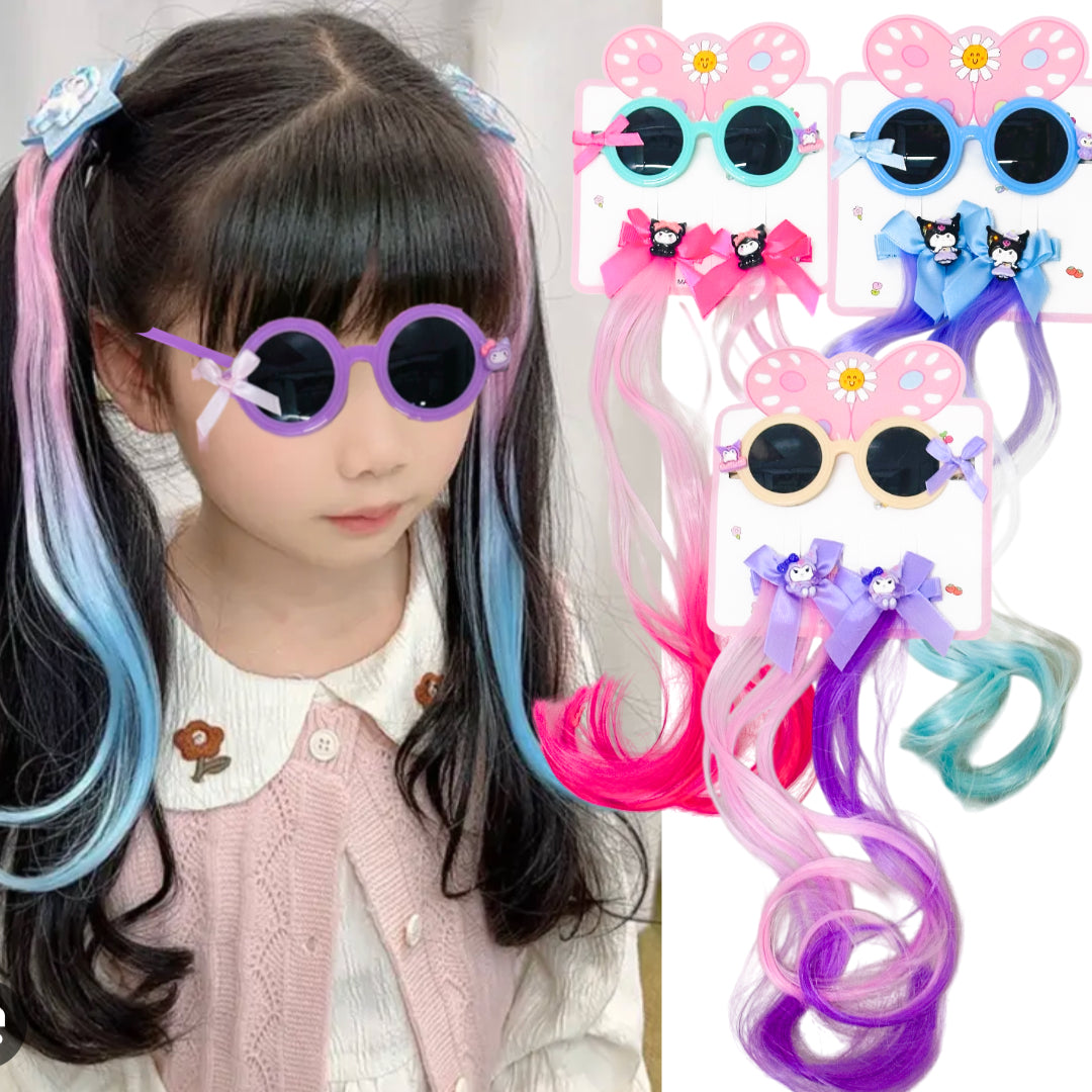 HPN-2576 (1 set) Sun Glass + Hair Extensions