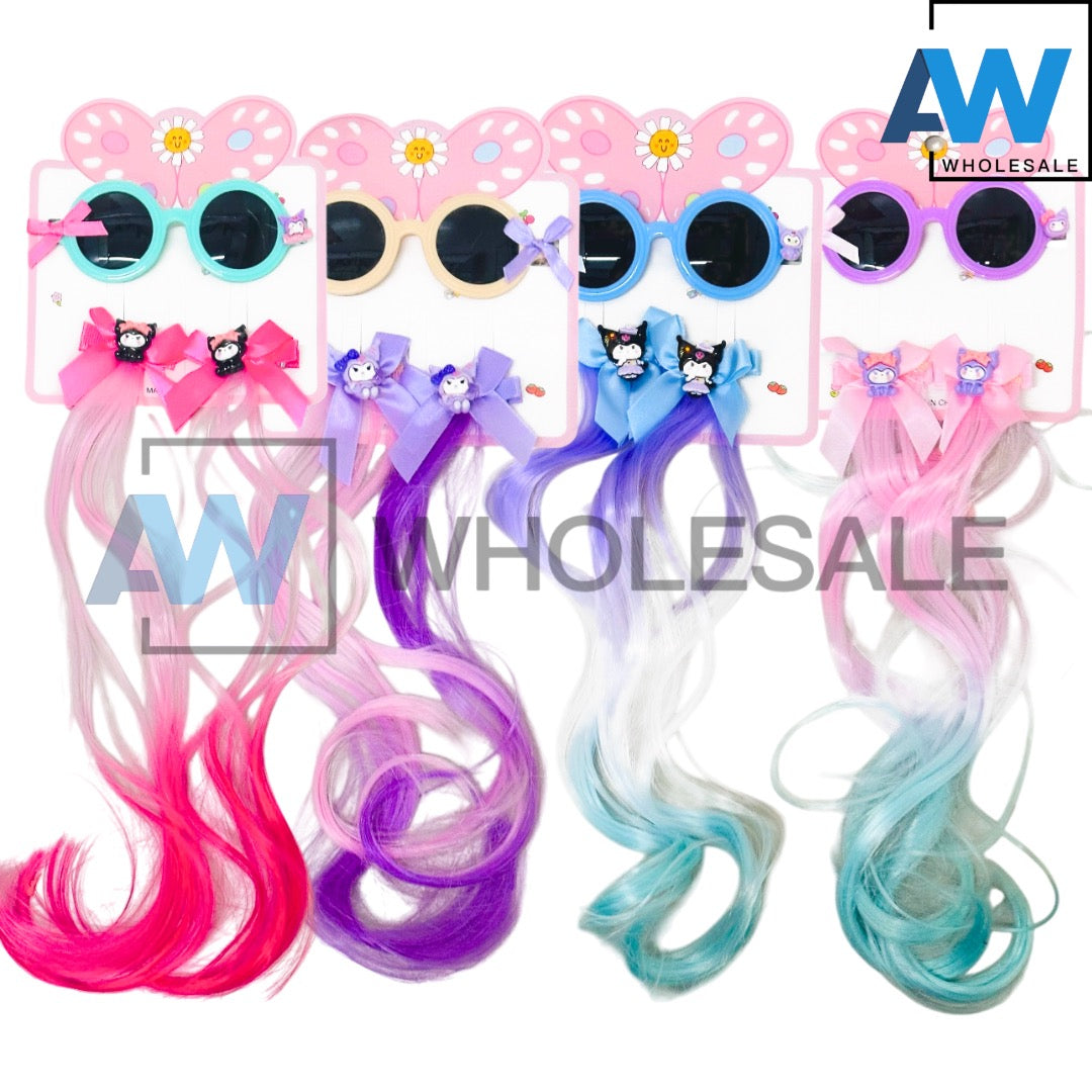 HPN-2576 (1 set) Sun Glass + Hair Extensions