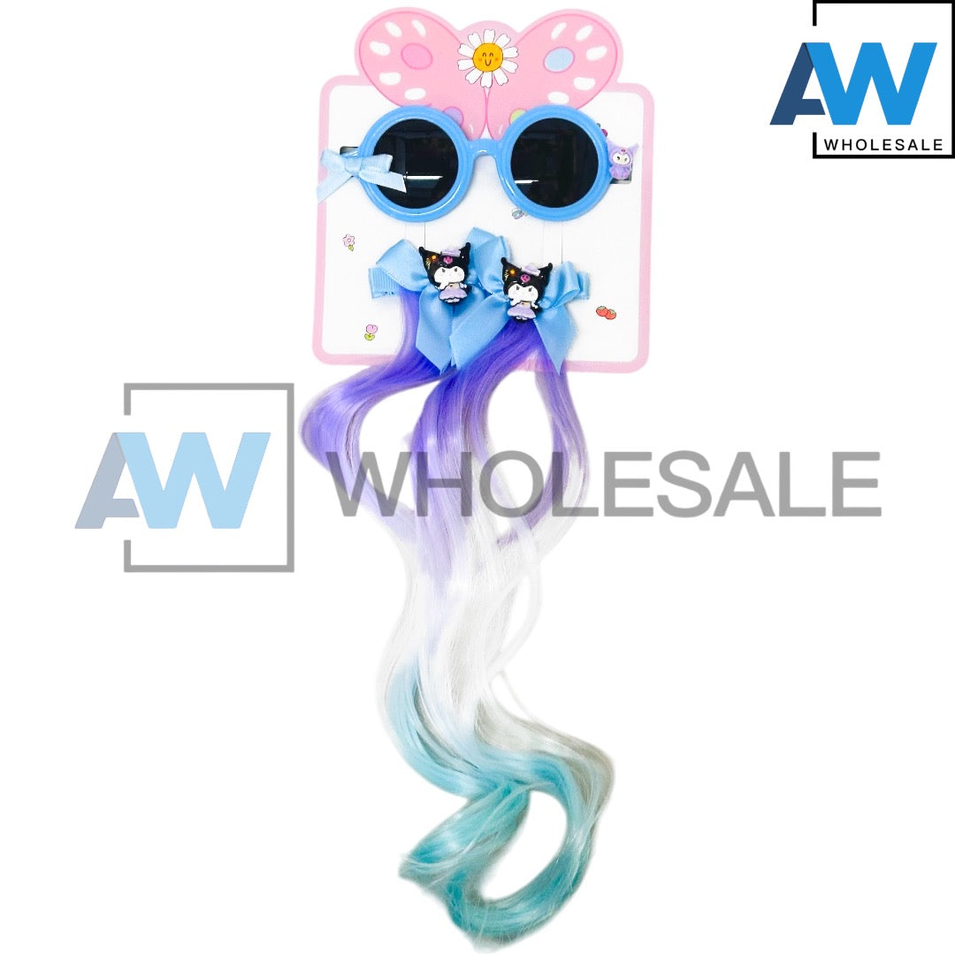 HPN-2576 (1 set) Sun Glass + Hair Extensions