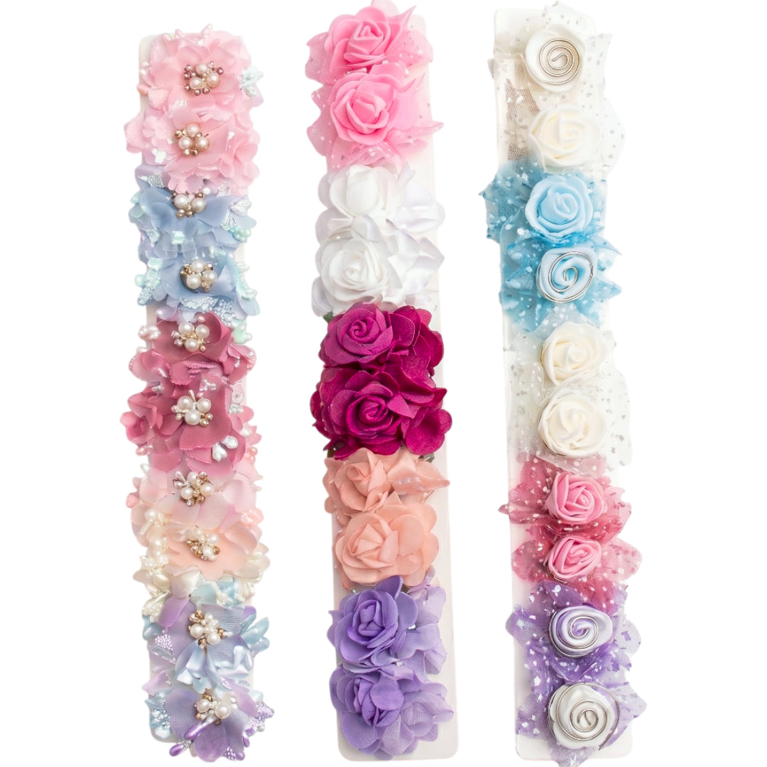 HPN-2583 (10 pcs) Rose Flower Hair Clips