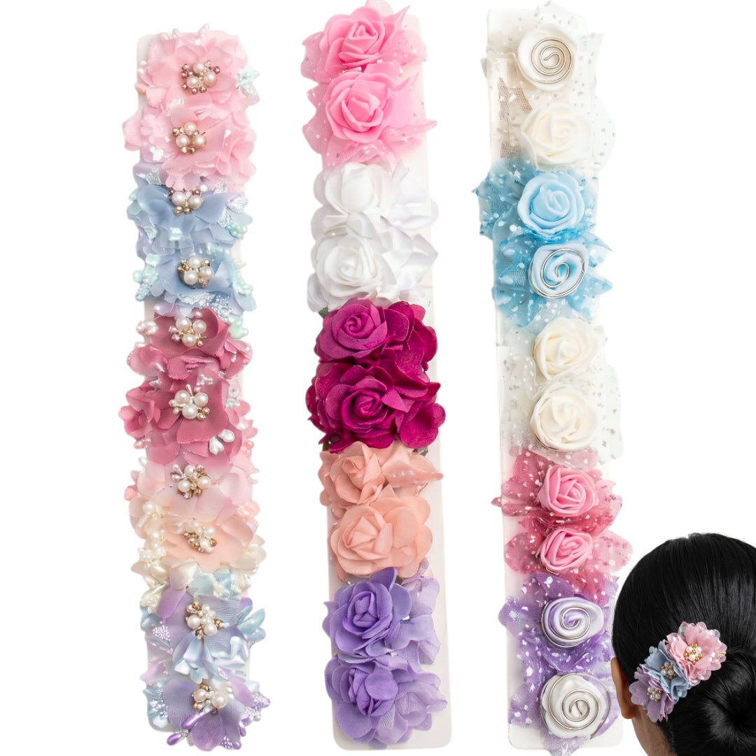 HPN-2583 (10 pcs) Rose Flower Hair Clips