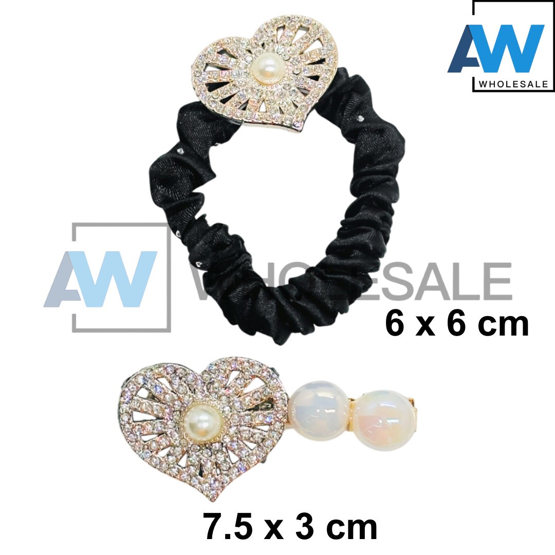 HPN-2588 (12 cards) Hair Tie + Hair Clip Set