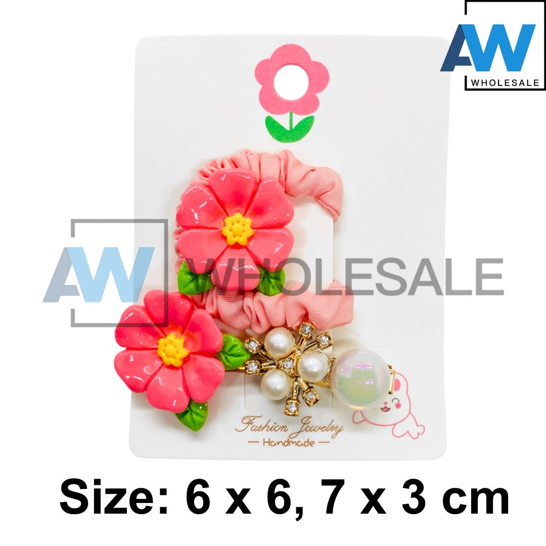 HPN-2591 (12 cards) Hair Tie + hair Clip Set