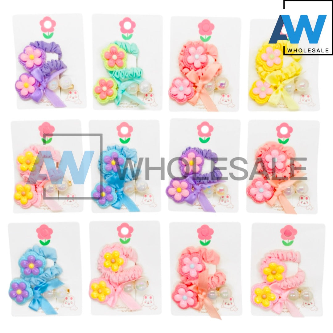 HPN-2591 (12 cards) Hair Tie + hair Clip Set