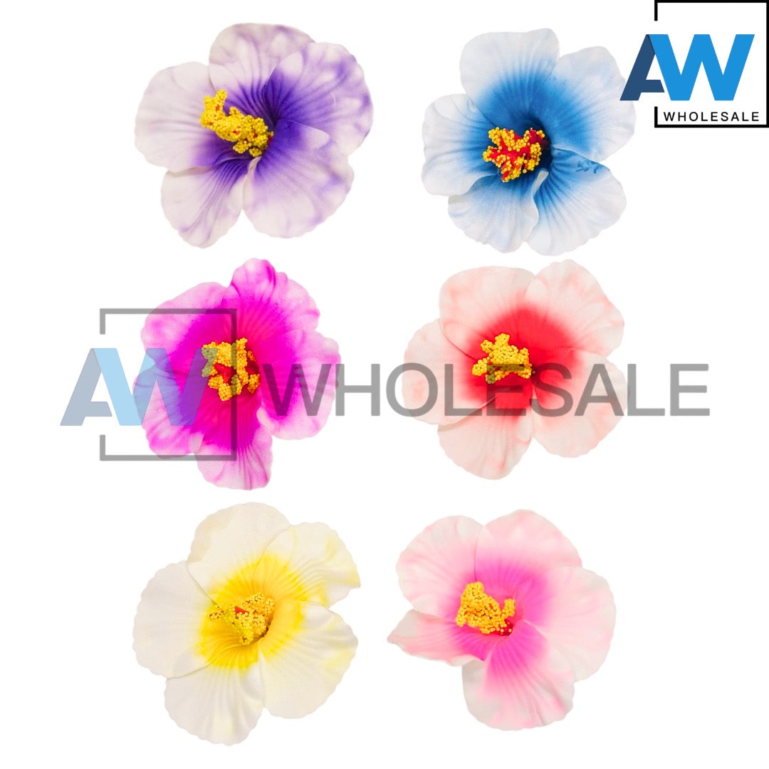 HPN-2593 (12 pcs) Hibiscus Flower Hair Clips