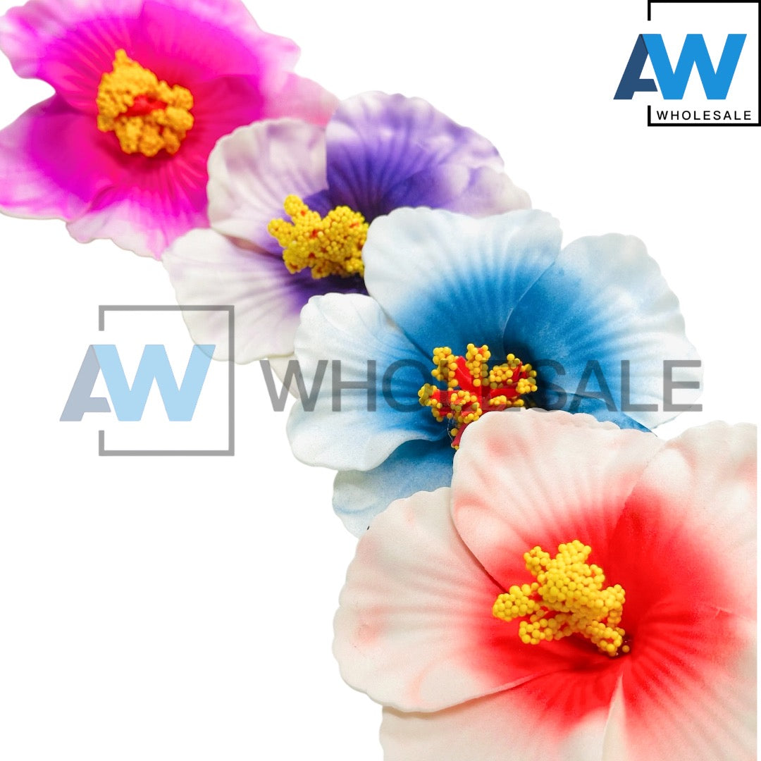 HPN-2593 (12 pcs) Hibiscus Flower Hair Clips