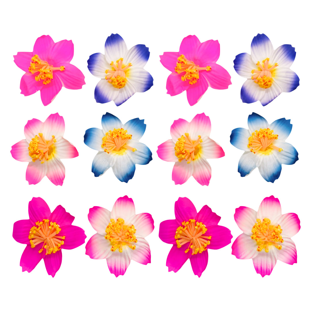 HPN-2594 (12 pcs) Realistic Flower Hair Clips