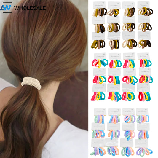 HPN-2596 (12 cards) Braided Fabric 5 in 1 Hair Tie Set