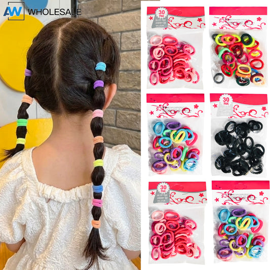 HPN-2597 (12 packs) 30 pcs Fabric Hair Ties