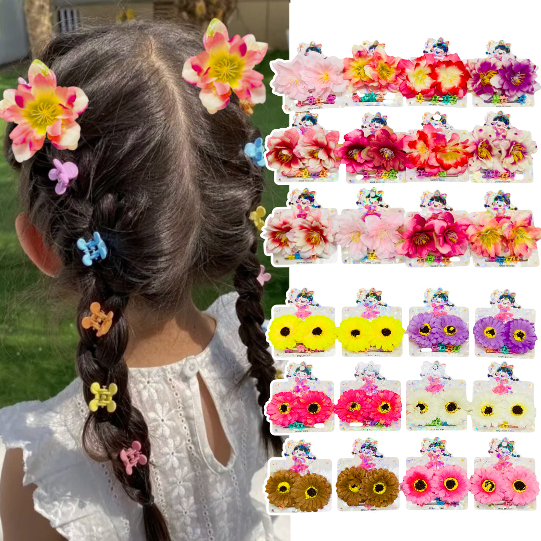 HPN-2599 (12 cards) Flower 6 in 1 Hair Clip Set