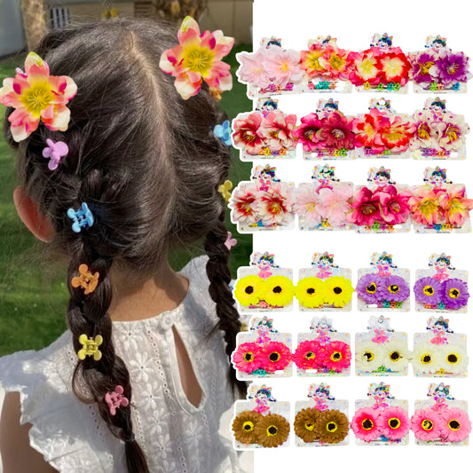 HPN-2599 (12 cards) Flower 6 in 1 Hair Clip Set