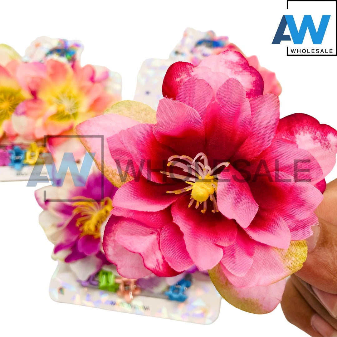 HPN-2599 (12 cards) Flower 6 in 1 Hair Clip Set