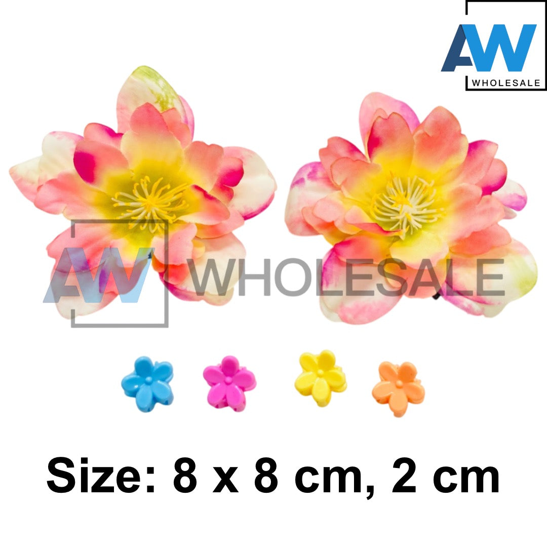 HPN-2599 (12 cards) Flower 6 in 1 Hair Clip Set