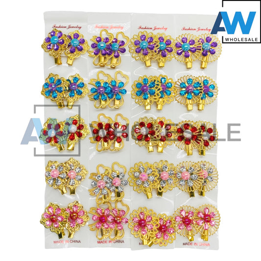 HPN-25B (10 pcs) Gemstone Design Hair Clips