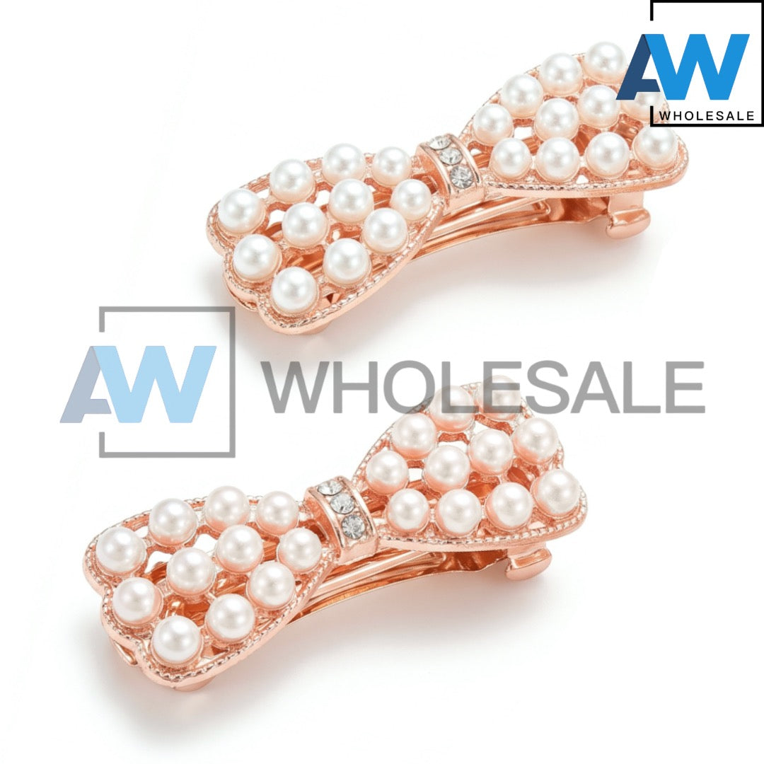 HPN-2607 (12 pcs) Pearl Metallic Hair Clips