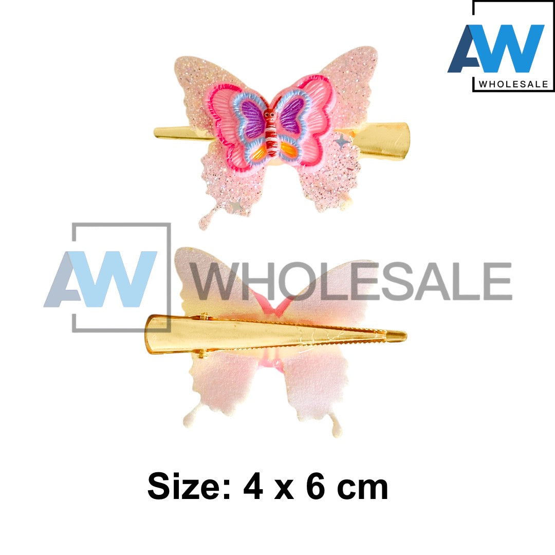 HPN-2615 (10 pcs) Flower/Butterfly Metal Hair Clips