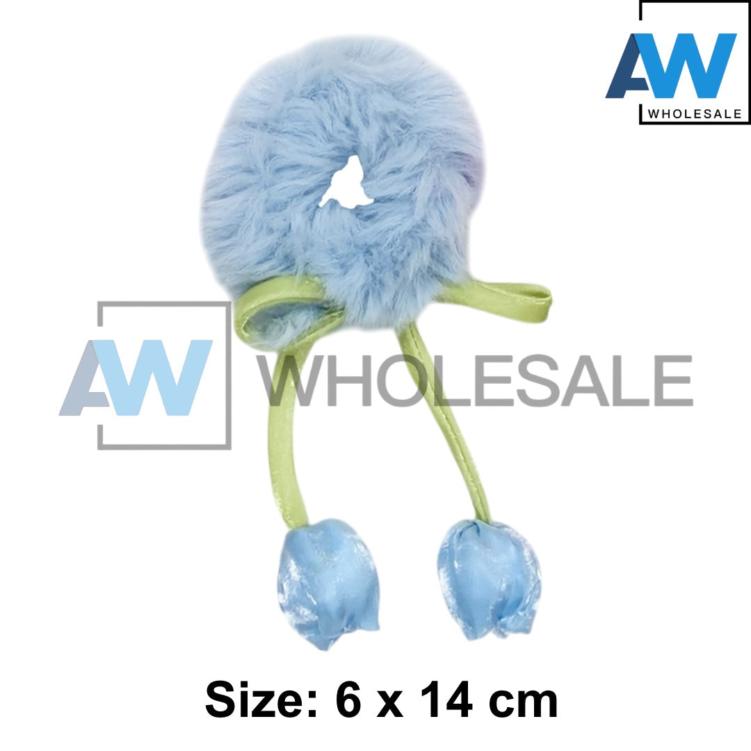 HPN-2618 (10 pcs) Tulip Faux Fur Scrunchies