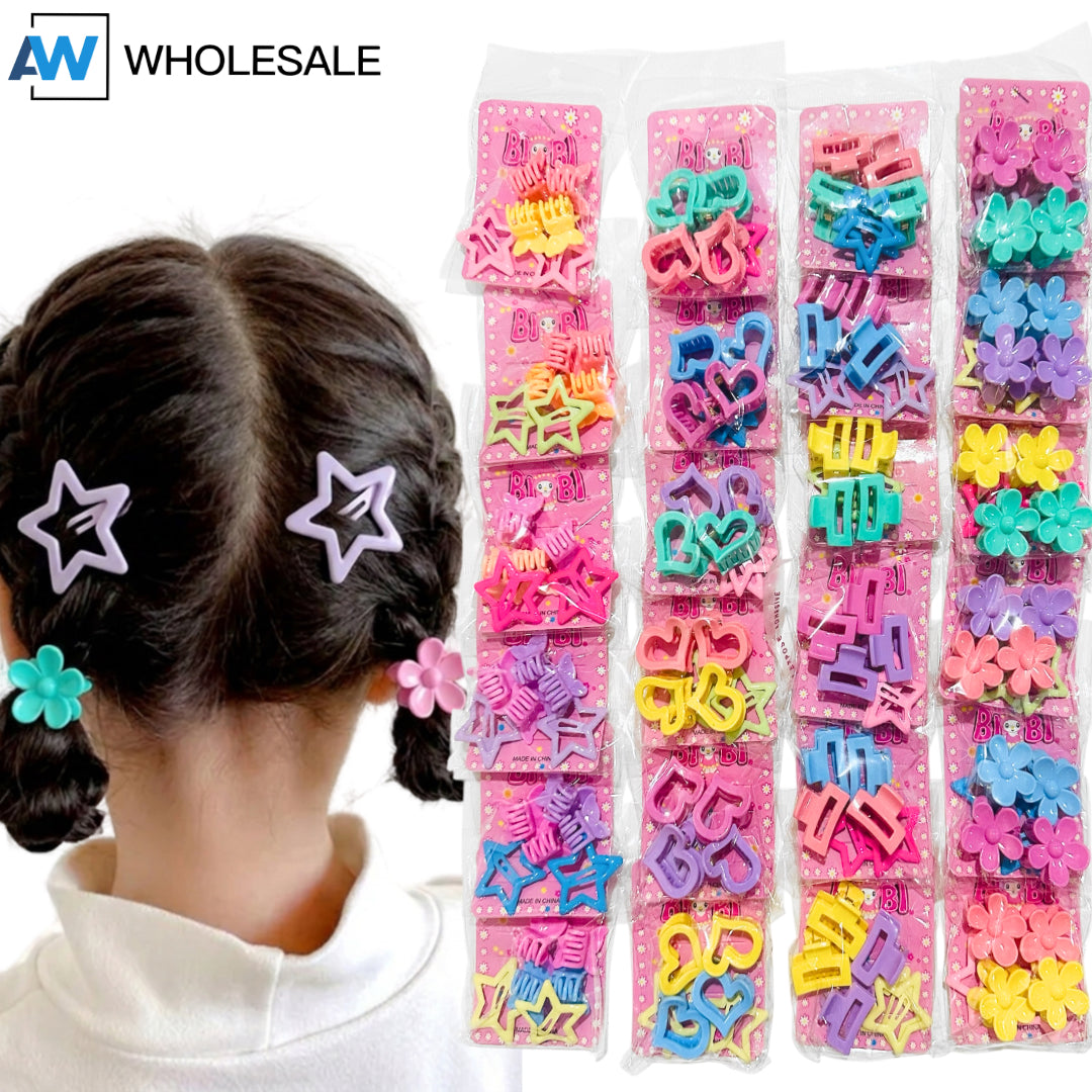 HPN-2631 (6 sets) 6 in 1 Plastic + Snap Hair Clip Set