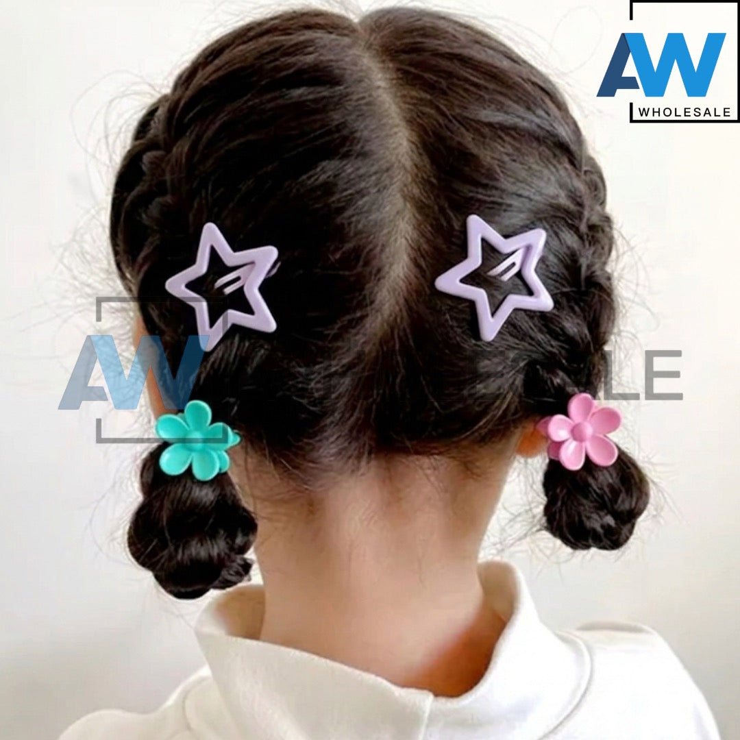 HPN-2631 (6 sets) 6 in 1 Plastic + Snap Hair Clip Set