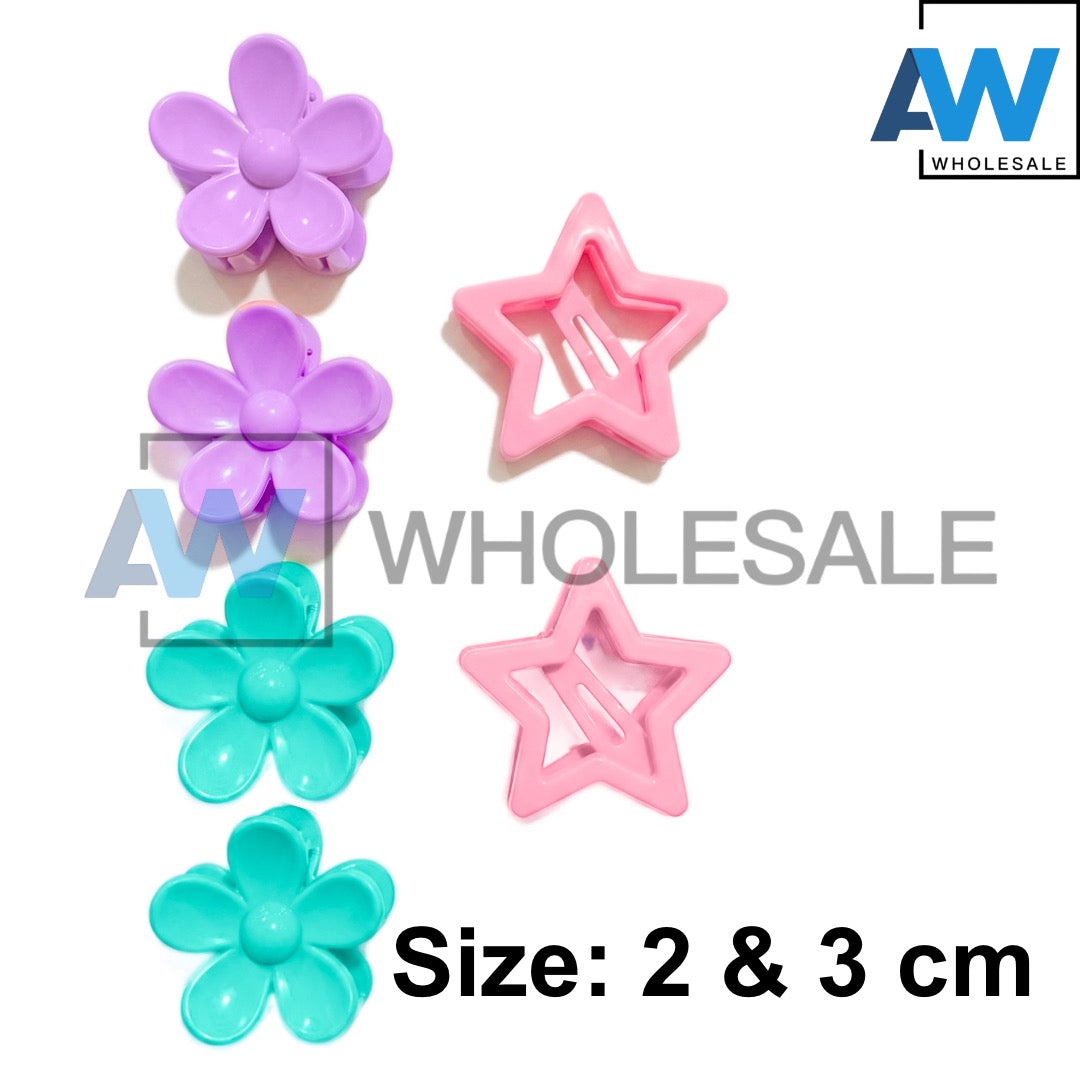 HPN-2631 (6 sets) 6 in 1 Plastic + Snap Hair Clip Set