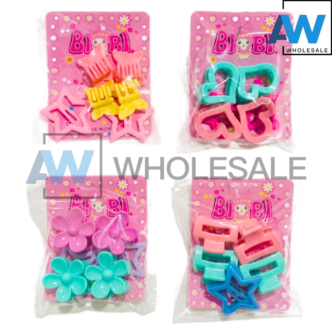 HPN-2631 (6 sets) 6 in 1 Plastic + Snap Hair Clip Set