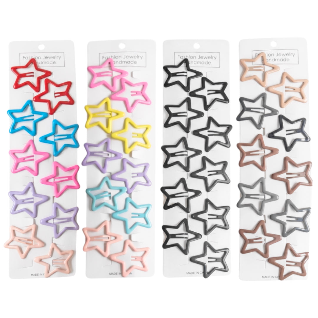 HPN-2632 (1 card) Glossy Star Snap Hair Clip