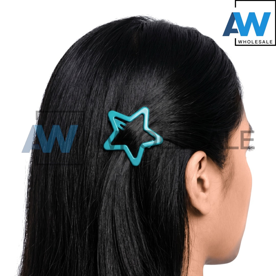 HPN-2632 (1 card) Glossy Star Snap Hair Clip