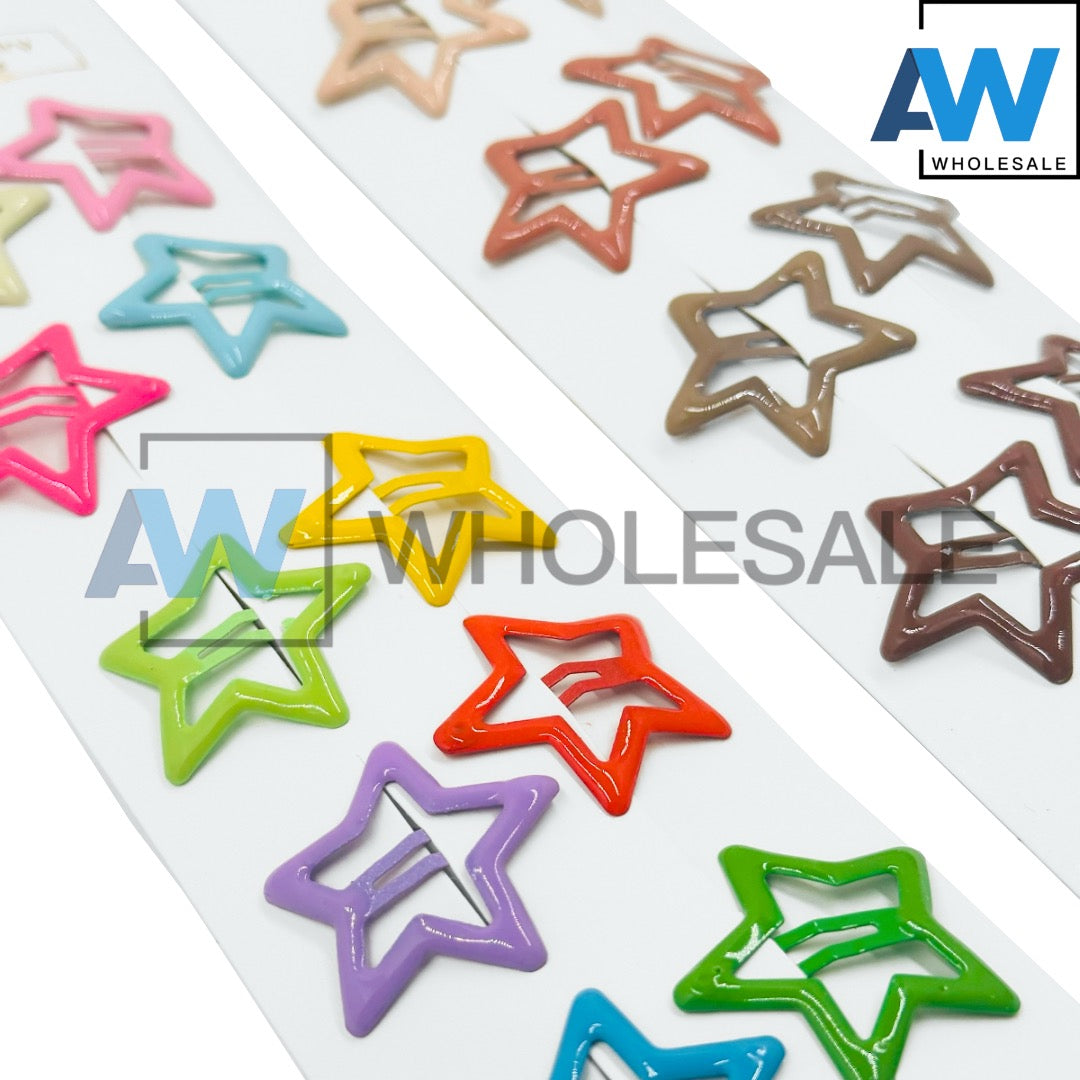 HPN-2632 (1 card) Glossy Star Snap Hair Clip