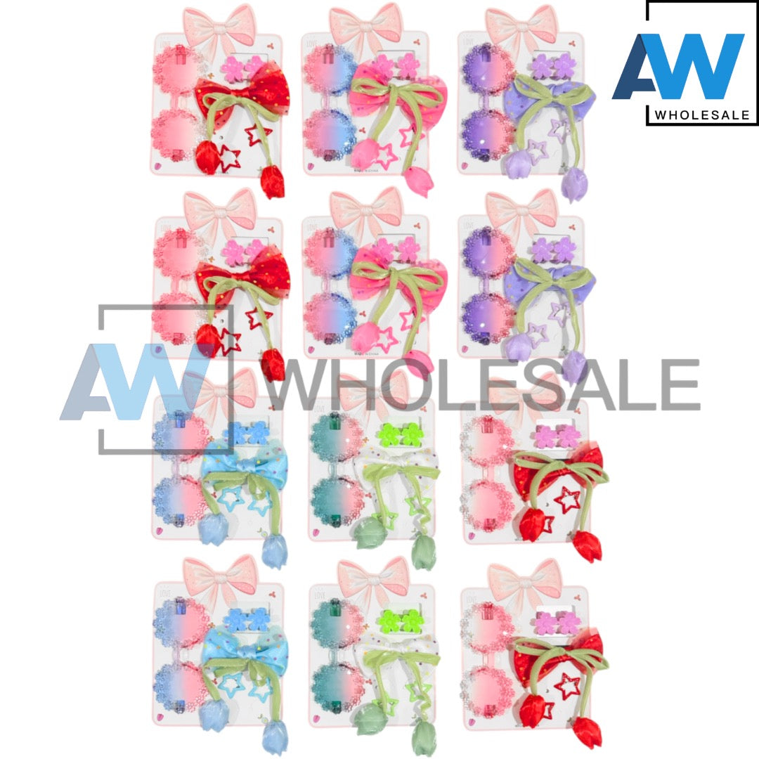 HPN-2635 (12 cards) Tulip Ribbon Sun Glasses Set